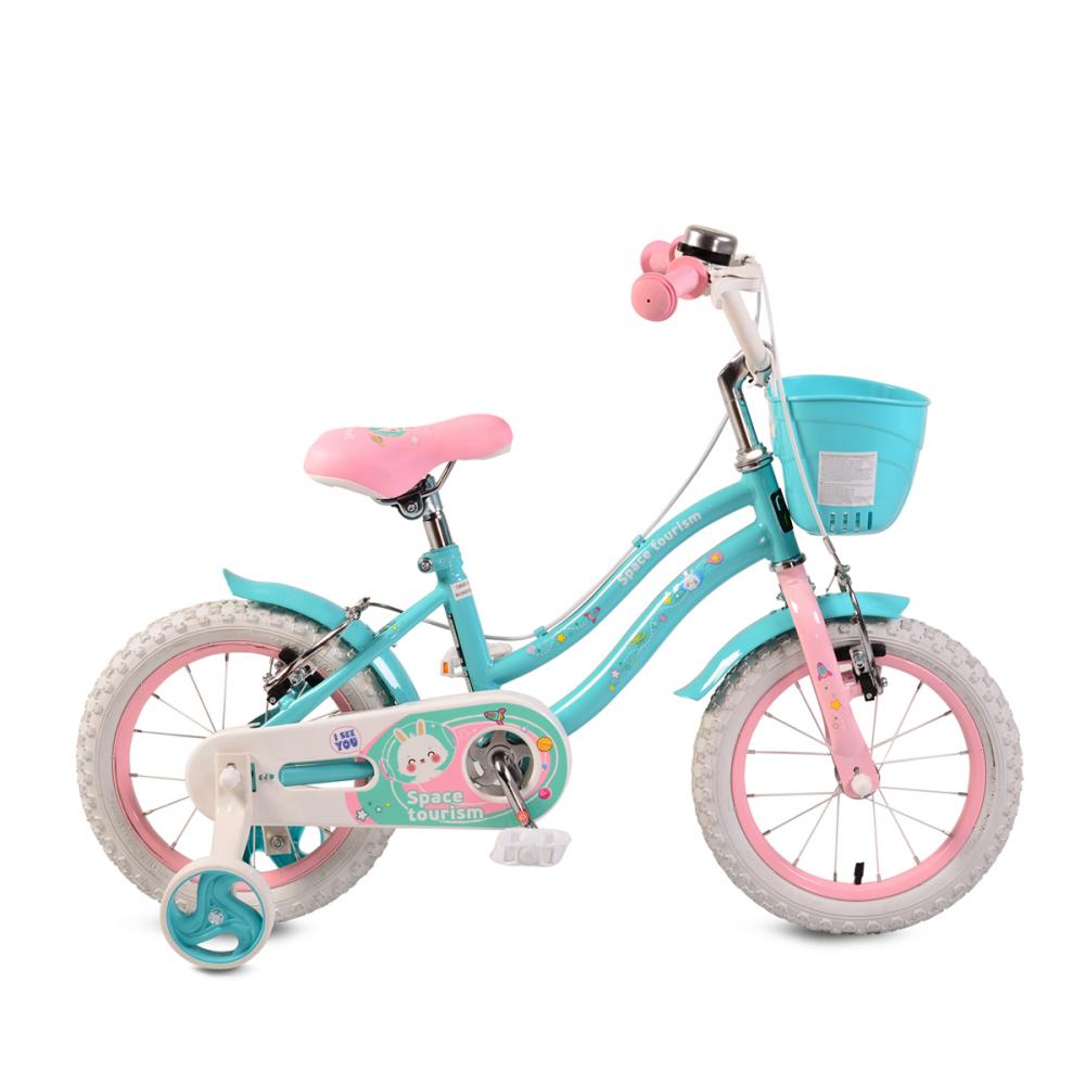 Bicicleta pentru fetite Moni Space tourism 14 inch Turquoise MONI imagine noua