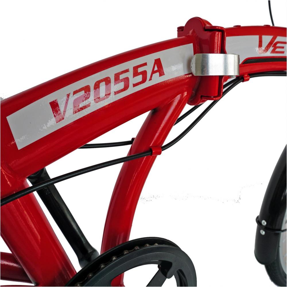 Bicicleta pliabila 20 Velors V2055A cadru otel rosu alb