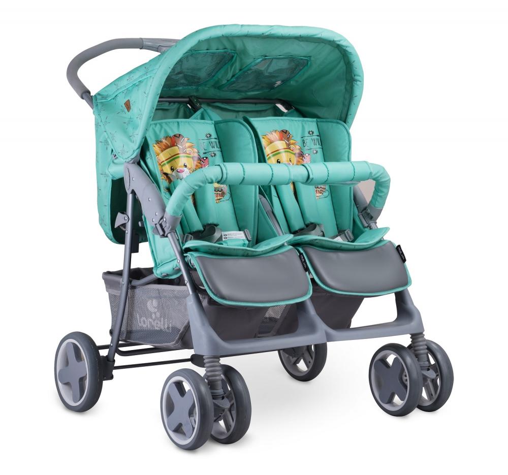 Carucior pentru gemeni twin green indians