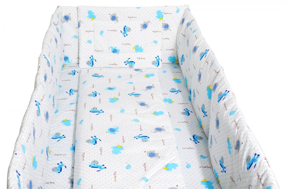 Set lenjerie patut cu 5 piese blue zebra