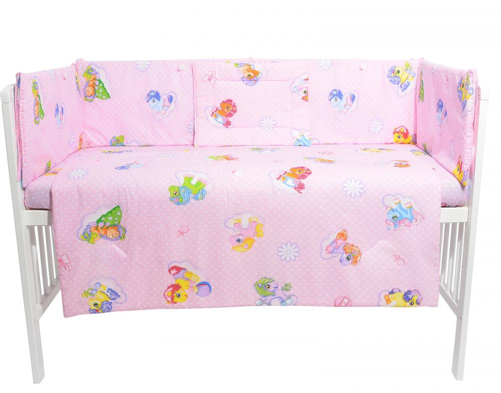 Lenjerie patut cu 5 piese pink pony