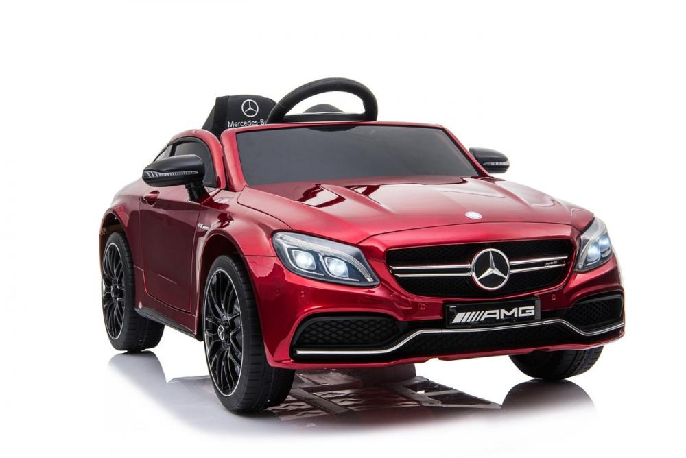 Masinuta electrica cu roti din cauciuc si deschidere usi Mercedes Benz C63s Red - 3
