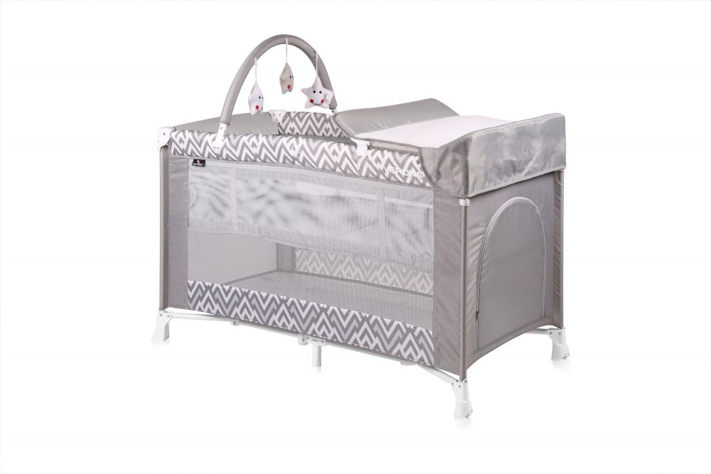 Patut pliabil verona plus 2 nivele si accesorii grey lines