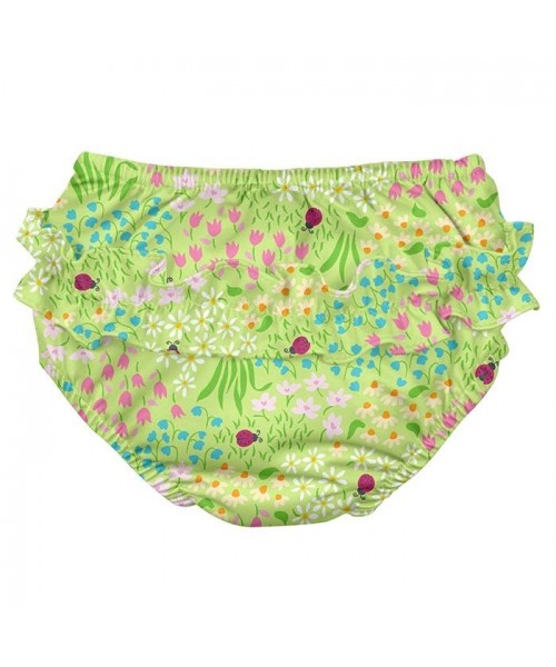 Slip refolosibil pentru inot si antrenament la olita ultimate iplay green flower patch (cu volanase) 24 luni