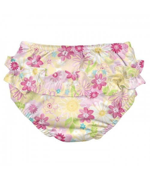 Scutec pentru inot si antrenament la olita ultimate iplay yellow watercolor floral (cu volanase) 12 luni