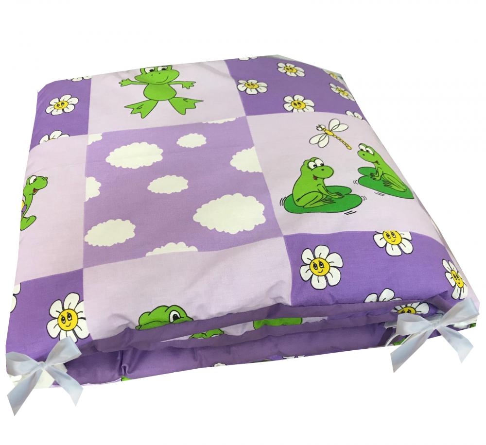 Set de aparatori pufoase h39 pat 120x60 cm DeLuxe Brotacei pe violet