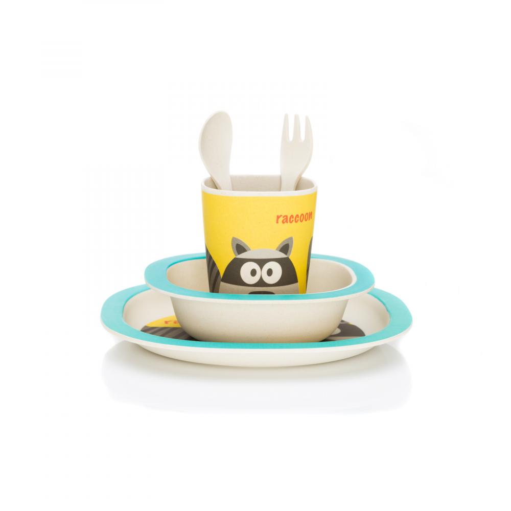 Set de masa 4 piese bambus blue yellow fillikid