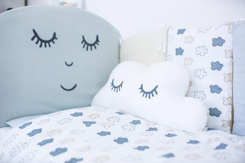 Set de pat pentru bebelusi Smile 10 piese + perna norisor cadou - 2