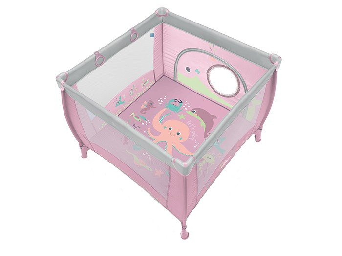 Tarc pliabil play up roz baby design cu inele ajutatoare