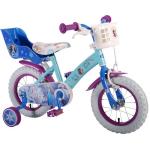 Bicicleta Volare pentru fete 12 inch cu scaun pentru papusi roti ajutatoare si cosulet Frozen