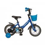 Bicicleta copii 12 Carpat C1201C cadru otel albastru/negru si roti ajutatoare