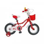 Bicicleta copii 12 Velors V1202A cadru otel rosu/alb si roti ajutatoare