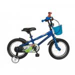 Bicicleta copii 14 Velors V1401A cadru otel albastru/negru si roti ajutatoare