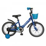 Bicicleta copii 16 Carpat C1601C cadru otel albastru/negru si roti ajutatoare