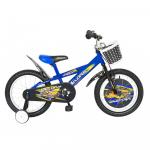 Bicicleta copii 16 Velors V1601B cadru otel albastru / negru si roti ajutatoare
