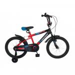 Bicicleta copii 18 Bonanza Hurricane G1801B cadru otel negru / rosu si roti ajutatoare
