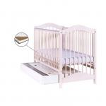 Patut pentru copii Jagoda cu sertar Alb transparent + Saltea Cocos 12 cm