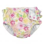 Scutec pentru inot si antrenament la olita Ultimate iPlay Yellow Watercolor Floral (cu volanase) 3T