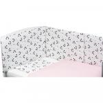Set de pat pentru bebelusi Pink Panda - 3 piese, 100% bumbac