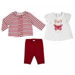 Set jacheta si leggings ursulet fetita Rosu 12 luni