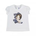 Tricou maneca scurta desen bebe fetita bleumarin 18 luni