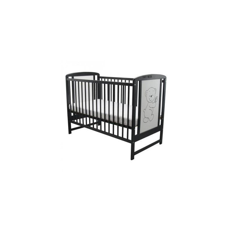Patut din lemn timmi 120x60 cm venghe + saltea 12 cm