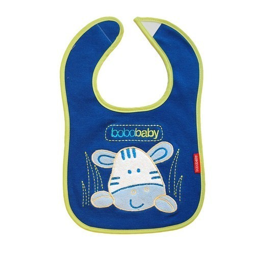 Baveta cu inchidere velcro Bobobaby Zebra blue