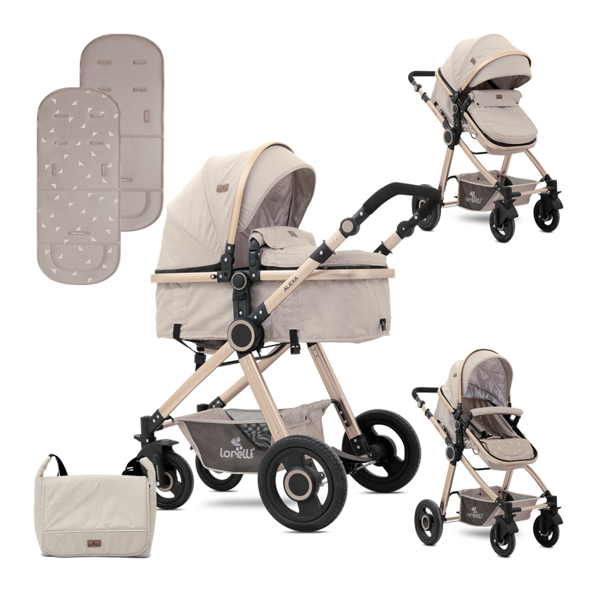 Carucior transformabil 2 in 1 alexa beige triangles