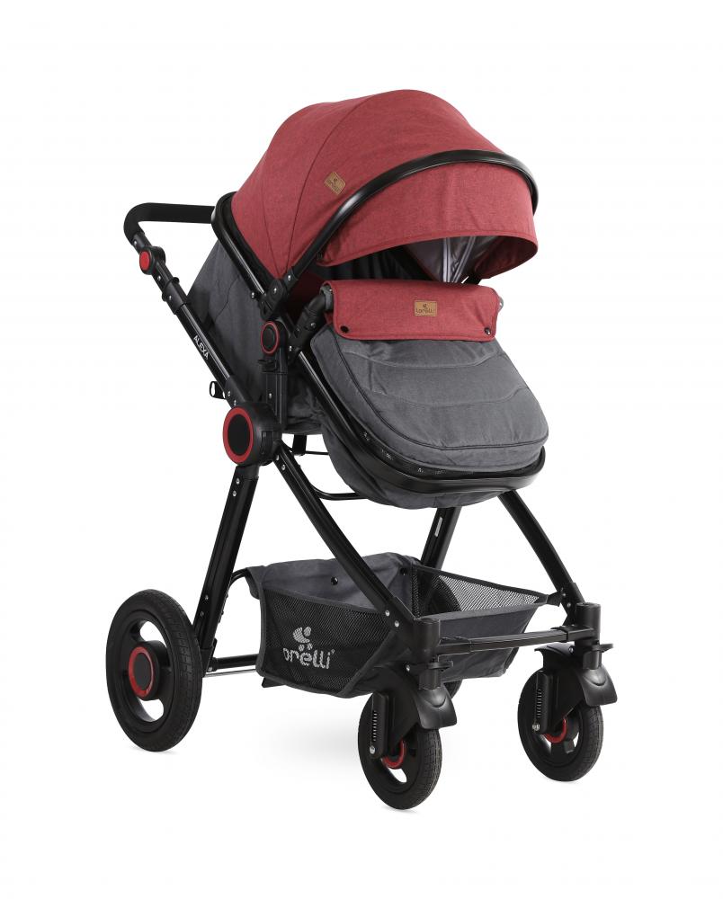 Carucior transformabil 2 in 1 alexa black dark red