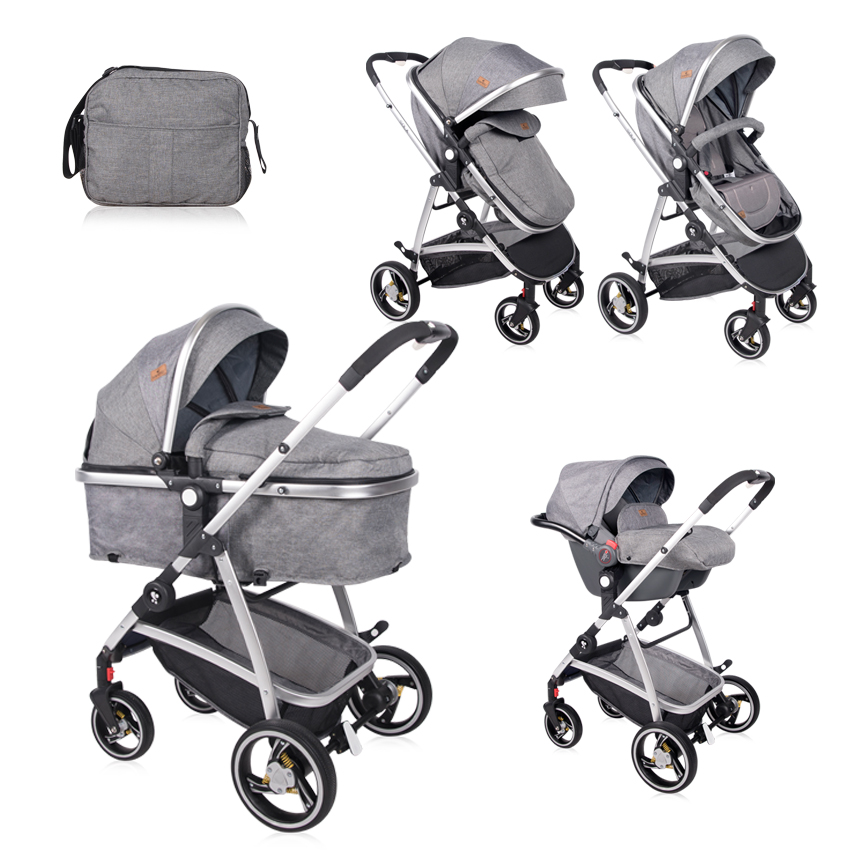 Carucior transformabil 3 in 1 sola grey