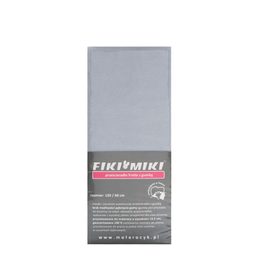 Cearceaf cu elastic din frotir gri 12060 cm