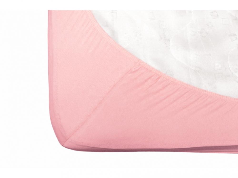 Cearsaf cu elastic jerse din bumbac roz 120x60 cm