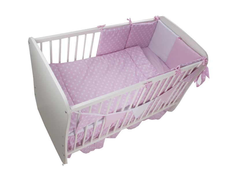 Lenjerie light stars pink 11 piese 120x60 cm