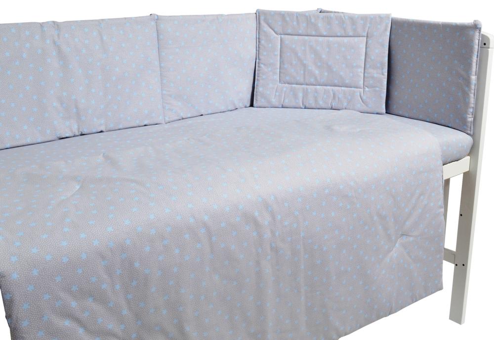 Lenjerie patut cu 5 piese blue stars grey