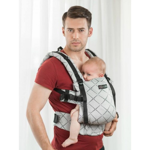 Marsupiu isara baby full wrap conversion diamonda silver gray