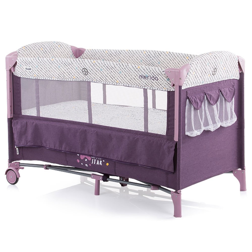 Patut pliabil chipolino merida amethyst cu laterala culisanta