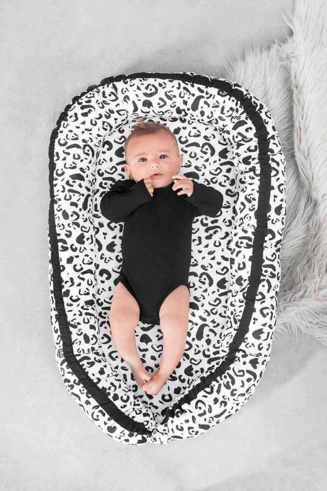 Salteluta cu protectie pentru bebelusi Jollein Babynest cu imprimeu leopard