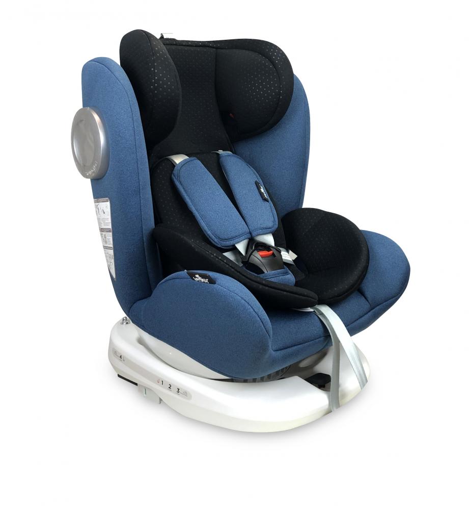 Scaun auto cu isofix 0-36 kg Lusso SPS rotativ 360 grade Blue Black