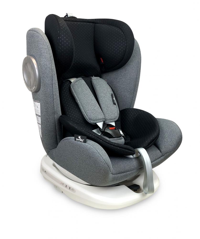 Scaun auto cu isofix 0-36 kg Lusso SPS rotativ 360 grade Grey