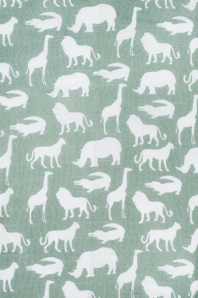 Set 4 scutece hidrofile jollein safari verde 65x65 cm