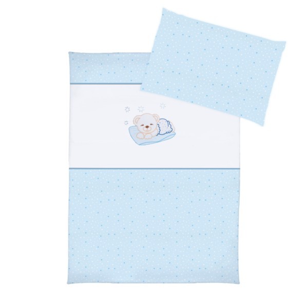 Set lenjerie brodata 5 piese sleeping bear blue