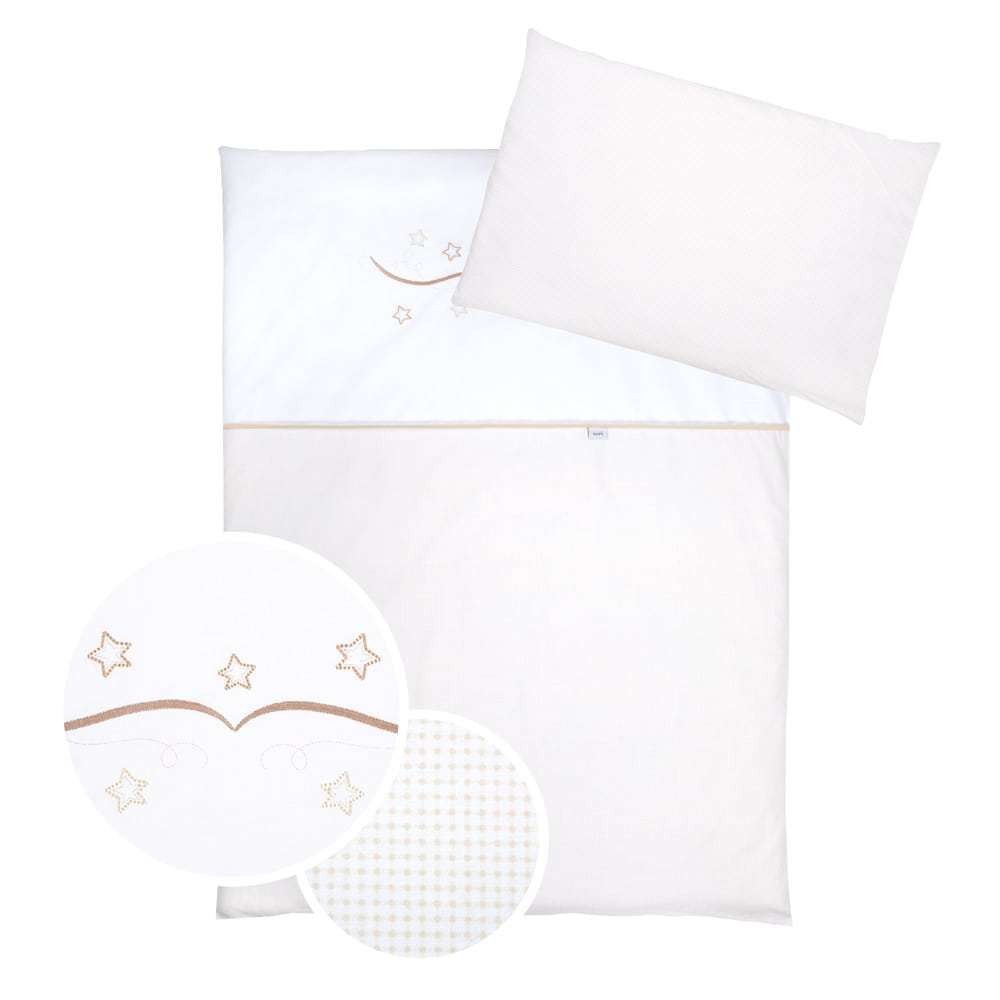 Set lenjerie brodata 5 piese stars ecru
