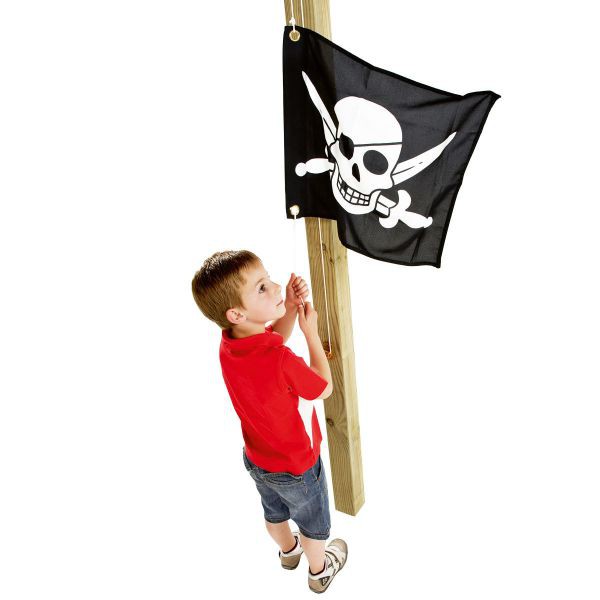 Steag cu sistem de ancorare pentru spatii de joaca