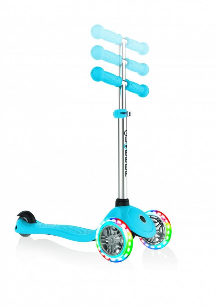 Trotineta Primo V2 Lights Sky Blue cu 3 roti LED, ghidon reglabil, platforma antiderapanta, greutate admisa 50 kg - 3 | YEO