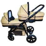 Carucior gemeni PJ Stroller Lux 3 in1 Cafe Creme