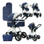 Carucior transformabil 3 in 1 Alexa Dark Blue Birds