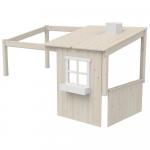 Extensie mini casuta alb white washed pentru pat Flexa Classic 200 cm
