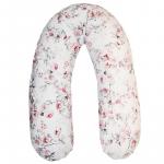 Perna de alaptat cu husa bumbac si umplutura fibre de silicon Eko 180 cm Rose