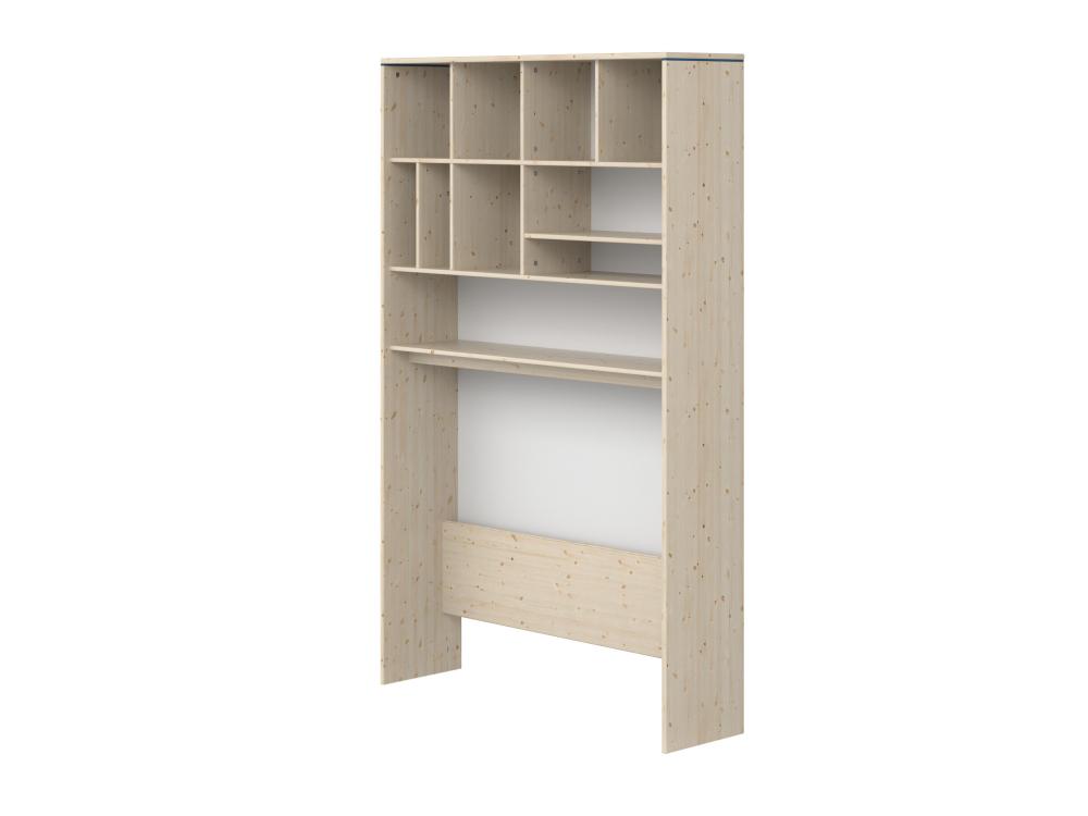 Biblioteca lemn de pin alb insert albastru flexa classic