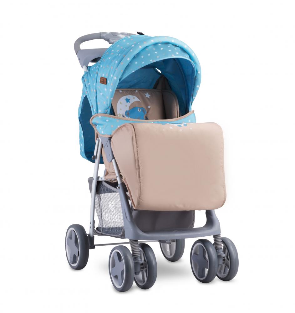 Carucior sport foxy cu husa de picioare blue beige moon bear